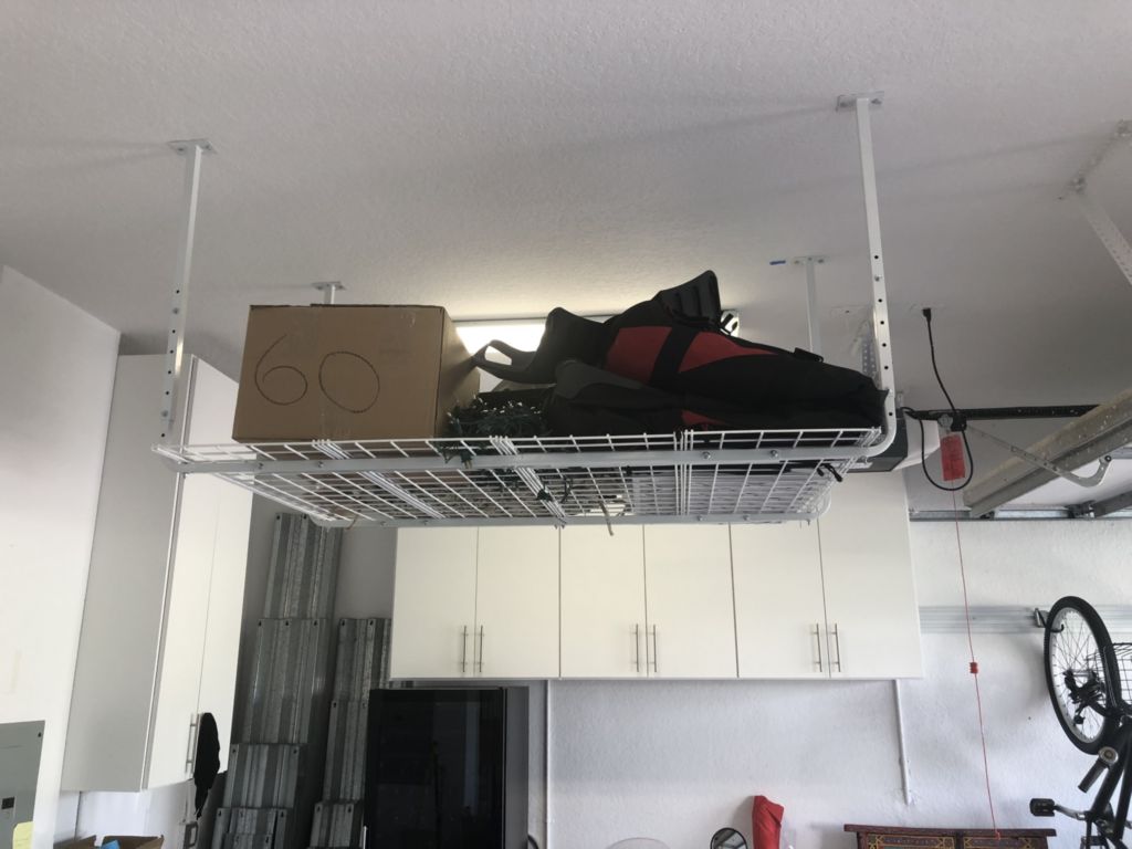 ang--garage systems--001-- (1) floating shelf from garage ceiling
